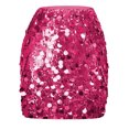 thumbnail image 2 of Sequin Mini Skirts for Women Fashion Solid Color Glitter Slim Zipper Elastic Waist Short Skirt Women's Skirts for Party on Clearance, 2 of 5