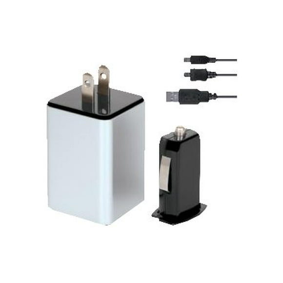 i.Sound Wall & Car Charger Pro - Power adapter kit - (AC power adapter, car power adapter, USB cable) - 2.1 A - aluminum, gloss black
