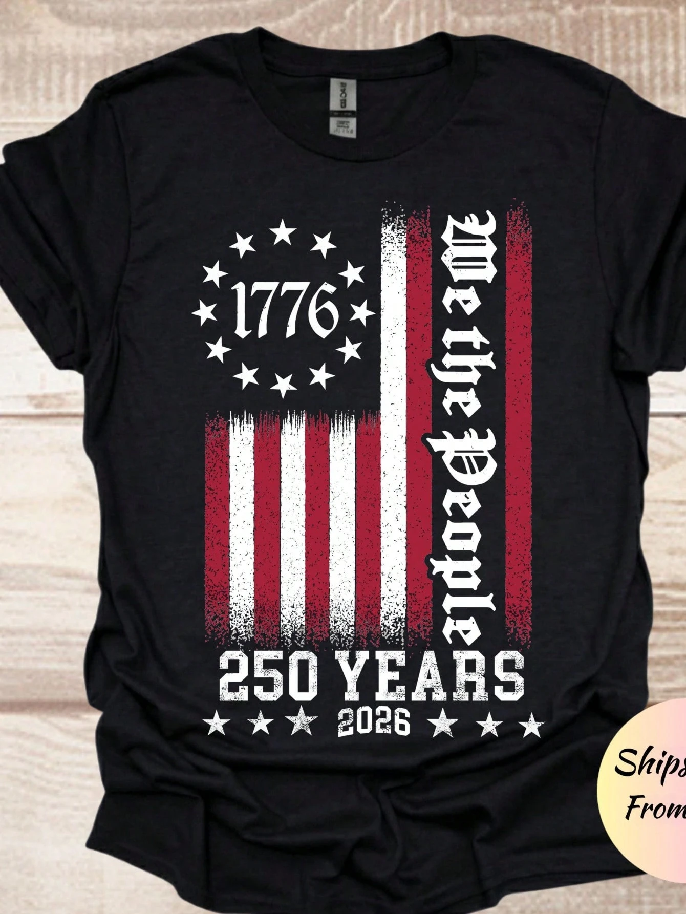 Vintage 1776 We The People American Flag T-Shirt 250 Years 2026 Celebration Patriotic Graphic Tee for Men Women Distressed USA Pride Apparel
