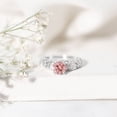 thumbnail image 5 of Rosec Jewels IGI Certified Lab Grown Pink White Diamond Engagement Ring - Vintage Style Ring (1 Carat, Fancy Pink Color and E-VS1 Clarity), 925 Sterling Silver, US 4.00, 5 of 9