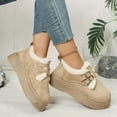 thumbnail image 4 of Beige Ladies Warm Snow Boots Round Toe Slip On Thick Sole Plus Velvet Winter Casual Outdoor Indoor Footwear, 4 of 9