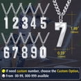 thumbnail image 6 of ChainsProMax Men Lucky Number Necklace, with 3mm Cuban Chain, Personalized Sports Jewelry, Stainless Steel/Gold Plated, 6 of 8