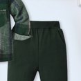 thumbnail image 4 of CAUYDY Boys 2 Piece Outfit for Kids Plaid Button Jacket Plaid Jogger Pants Toddler Baby Casual Matching Set Fall Winter Green for Sizes 6-12 Months, 4 of 5