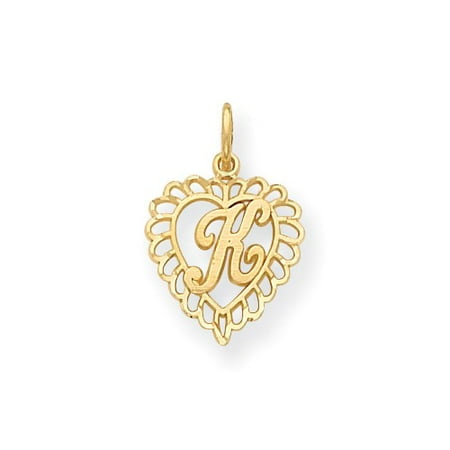 14k Yellow Gold Initial K Charm Pendant