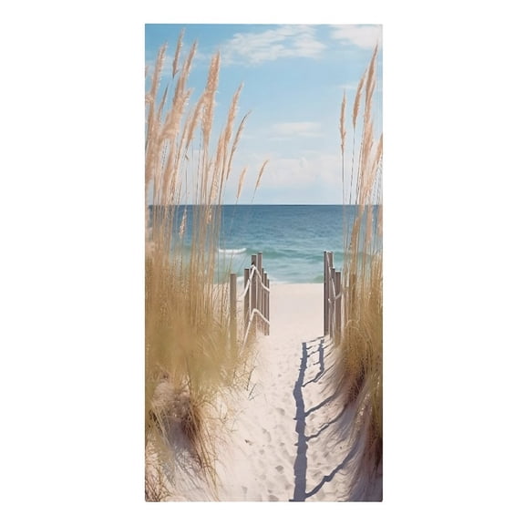 RKSupls Sea Oats Boardwalk Beach Entrance Microfiber Beach Towel Absorbent Compact Towels for Swimming Pool Beach Travel Things for Vacation Essentials Adult Gift,61.4×30.3Inch