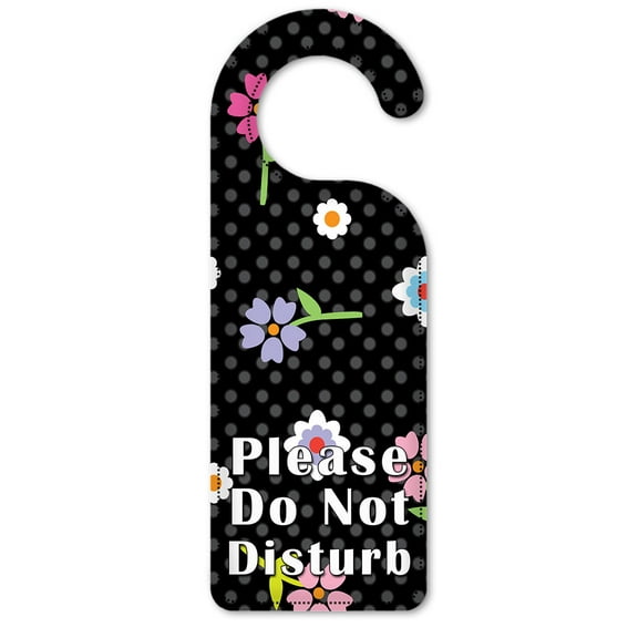 Do Not Disturb Door Knob Hanger Sign - Flowers & Polka Dots