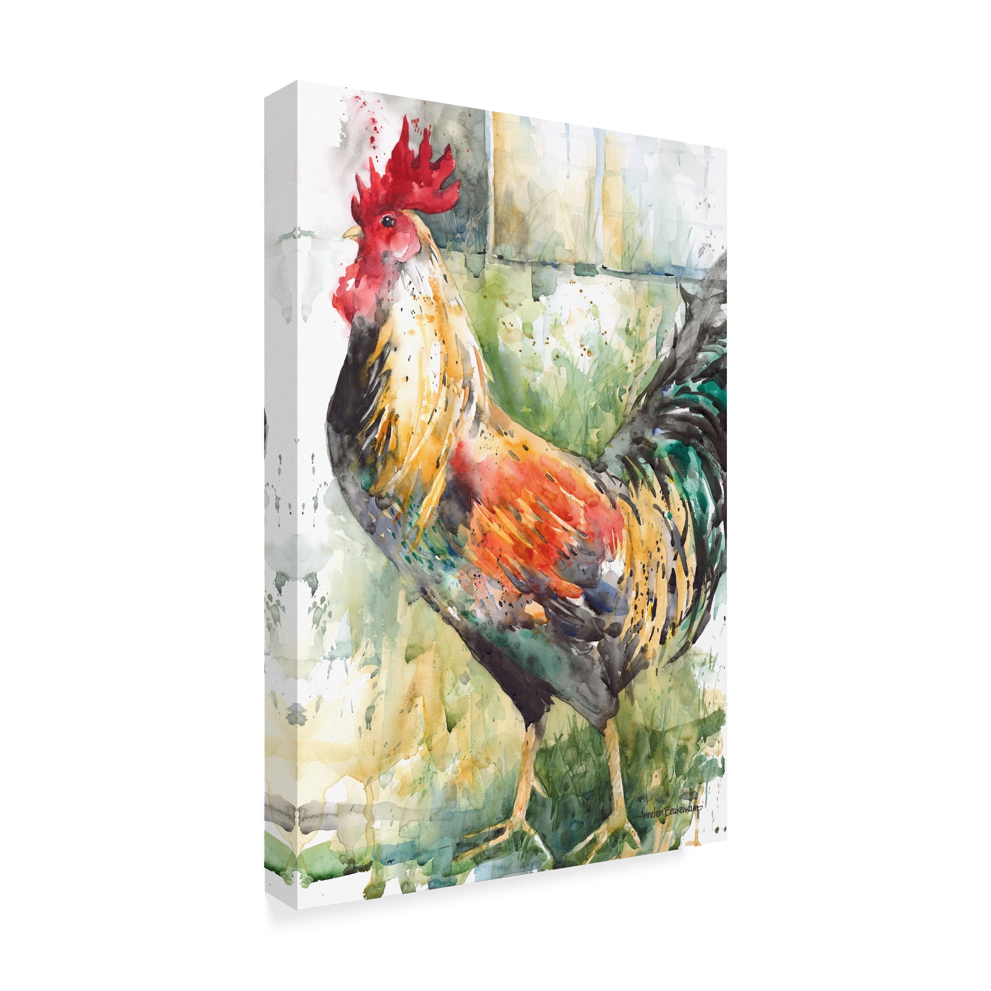 Trademark Fine Art 'Green And Gold' Canvas Art by Annelein Beukenkamp