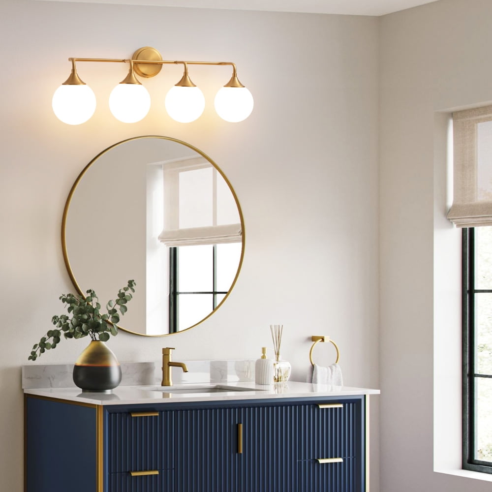 Bathroom vanity lights gold 4 light modern vanity light fixtures