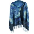 thumbnail image 2 of The Magic Scarf Company  Reversible Sueded Van Gogh Print Button Shawl (Women's), 2 of 4