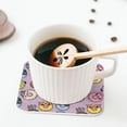 thumbnail image 5 of Lsque Cute Donuts Pattern 4" Drink Coasters Set of 4, PVC Leather Absorbent Coasters, Table Coaster Set Decorative Coffee Cup Coasters Housewarming Gift -Square, 5 of 6