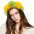 thumbnail image 2 of Under $5 Hair Ties Gsakboxl Women Colorful Daisy Flower Crown Headband Floral Headpiece Elegant Simulation Petal Hair Accessory Holiday, 2 of 4