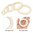 thumbnail image 3 of 100 PCS 5 Tamaños Anillo de Madera Natural para Manualidades, Anillos de Madera Sólida sin Terminar Conectores de Pendientes de Madera, 3 of 5