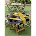 thumbnail image 4 of Outdoor Tablecloth with Umbrella Hole for Patio/Picnic/Party/Camping, Yellow Black Geometric Waterproof Table Cloth Round Cover Washable, Modern Art Abstract Grey Line (Dia 60"), 4 of 8