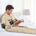 thumbnail image 2 of Mens Pajamas Set - Let The Adventure Begin Comfy Long Sleeve Button Up Pajama Sets for Men 2 Piece, Soft Sleepwear Nightwear Pjs Lounge Sets for Men with Pockets, 2 of 5