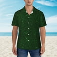 thumbnail image 2 of Logiee Emerald Green Sparkling Print Mens Hawaiian Shirts,Loose-Fit Short Sleeve Button Down Tropical Aloha Beach Shirt,Summer Vacation Wedding Tops,Large, 2 of 7
