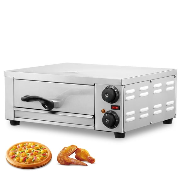 VEVOR Electric Pizza Oven for Countertops, 12-inch, 1500W, with Temp Control & 0-120 Min Timer, Even Baking Technology & Easy Clean Crumb Tray, Ideal for Both Commercial & Home Kitchens