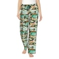 thumbnail image 2 of Goofa Colorful Hawaii Palms Printed Soft Pajama Pants for Women, Wide Leg Comfy Casual Lounge Yoga Pants-Small, 2 of 9