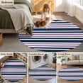 thumbnail image 5 of Round Rugs 3Ft, Navy Blue Purple Striped Round Area Rug Washable Indoor Throw Carpet, Gradient Horizontal Lines Small Non Slip Circle Rug for Bedroom Living Room Home Decor Aesthetic, 5 of 8