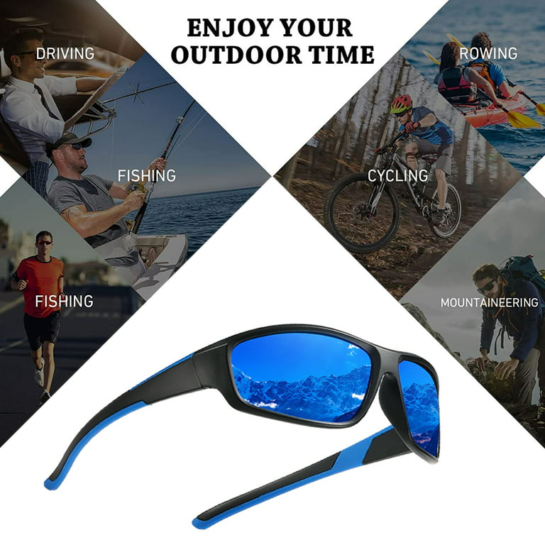 Polarized Sports Sunglasses for Men Women Unbreakable Frame Cycling Fishing  Driving, 