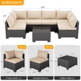 thumbnail image 2 of JORVIMAX Patio Furniture Sets 7 Pieces Outdoor Conversation Set All Weather Modular Sectional Sofa Wicker Rattan Sofa With Beige Cushion, 2 of 7