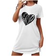 thumbnail image 5 of Sakmal Loose Sleepwear for Women Comfy Cloud-Like White Nightwear Short Heart Print Short Sleeve Crew Neck Nightgowns S-2XL, 5 of 5