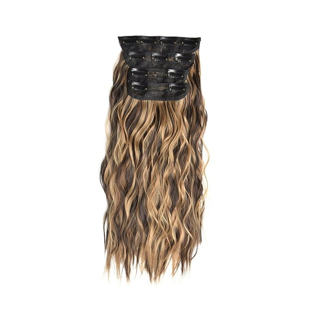 Jumpingount Peluca europea y americana, conjunto de cuatro piezas, ondas invisibles naturales, aumentan el volumen del cabello, suave y fácil Cuidado del cabello Como se muestra 55CM