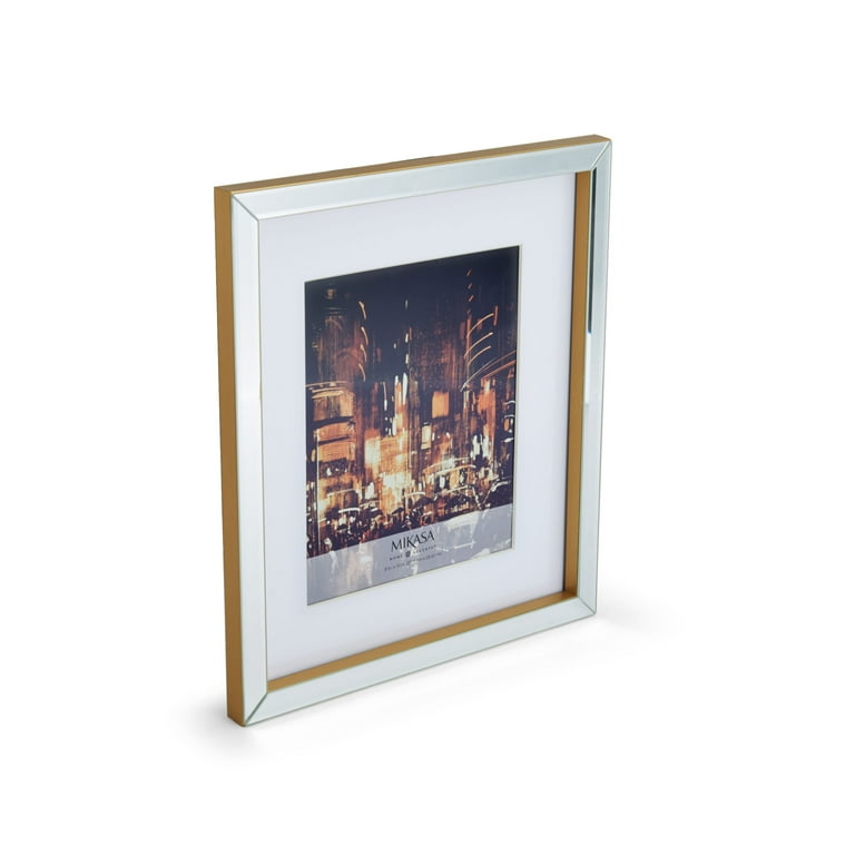Mikasa Mirrored Gold Frame 13x15, Holds 8x10 or 11x14 Pictures