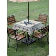 thumbnail image 4 of Outdoor Tablecloth with Umbrella Hole for Patio/Picnic/Party/Camping, Texas Star Blue Waterproof Table Cloth Square Cover Washable, Farmhouse Country Branches Wooden Grain (60"x 60"), 4 of 8