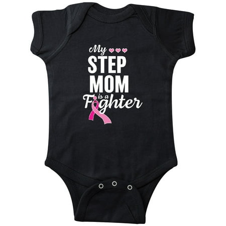 

Inktastic Breast Cancer Awareness My Step Mom is a Fighter Gift Baby Boy or Baby Girl Bodysuit
