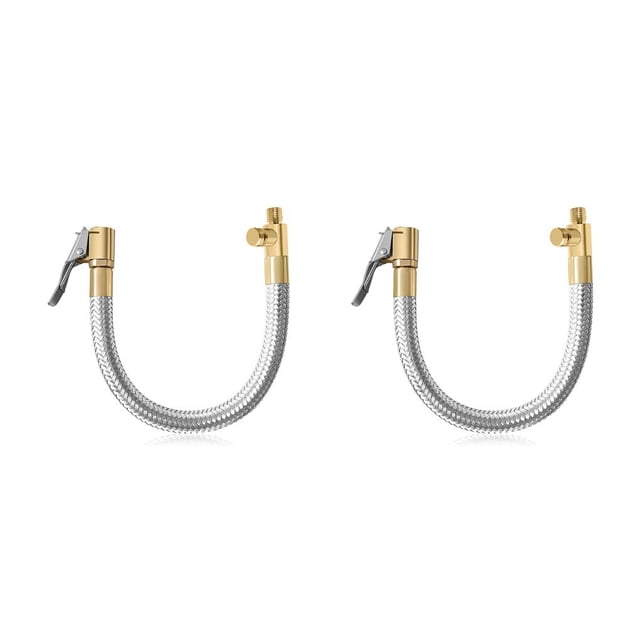 Maoww Universal Car Valve Stem Compressor Inflator Nozzle Attachment Kits Extension RV Flexible Deflated Adapter Supplies Type 1 20cm 2Set