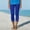 Blue, variant on Women's Lace Patchwork Legging Capris Elastic Waist 7/8 Length Layering Casual Daily Bottoms Solid Color Stretchy Soft Comfortable Slim Fit Trousers