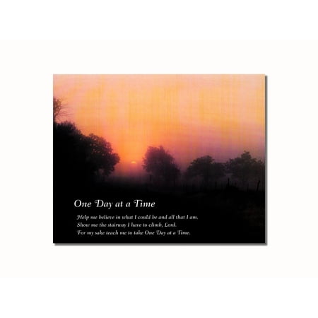 Inspirational Christian Art - One Day at a Time Sunrise Christian Inspirational Wall Picture 8x10 Art Print
