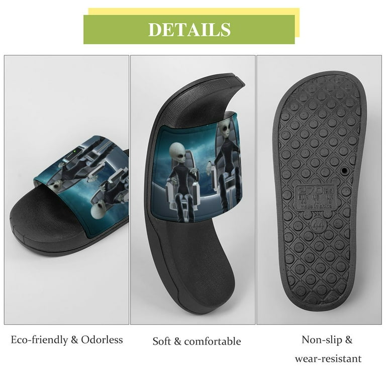 GZHJMY Stylish Slides for Women Men, Alien Piloting