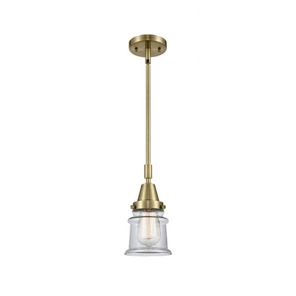 447-1S-AB-G182S-Innovations Lighting-Canton - 1 Light Stem Hung Mini Pendant In Industrial Style-11.13 Inches Tall and 6.5 Inches Wide-Antique Brass