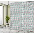 thumbnail image 4 of Ambesonne Floral Shower Curtain, Scattered Leaves Vintage Art, 69"Wx75"L, Blue Violet and Dark Magenta, 4 of 4