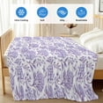 thumbnail image 4 of Purple Flowers Cooling Blanket, Lightweight Breathable Summer Throw Blanket with Double Sided Cold Effect,Botanical Floral Vintage Wildflower Picnic Beach Blankets Bed Sheet for Hot Sleepers 50"x60", 4 of 8