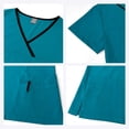 thumbnail image 6 of LYMAYTER V-Neck Nursing Uniforms for Womens Fallow Quick-Dry Medical Uniform Set for S-XXL, 6 of 8