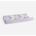 thumbnail image 5 of Bacati - Watercolor Floral Purple Gray Girls Quilted Changing Pad Cover, 5 of 14