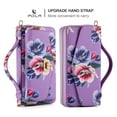 thumbnail image 2 of ELEHOLD Multi-Functional Wallet Case for iPhone 14 Pro Max 6.7", Large Capacity 14 Card Slots Magnetic Detachable Phone Case with Wristband Shoulder Strap Luxury Flower Purse Case,  Purple, 2 of 11