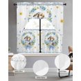 thumbnail image 2 of Easter Rabbits Eggs Swag Curtains for Living Room/Bedroom Windows, Watercolor Floral Daisy Bunny Bow Spring Kitchen Curtains and Valances Set 36 Inch Length, Swags Valance Curtain Panels, 2 of 5
