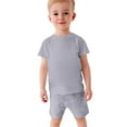 thumbnail image 5 of Ahuyic Kids' Summer Ice-Feel Short Sleeve Set,Kids Breathable And Skin-Friendly Outfit,Toddler Baby Boys Girl Comfortable Color Short Sleeve Cotton T-shirt Shorts Set, 5 of 5