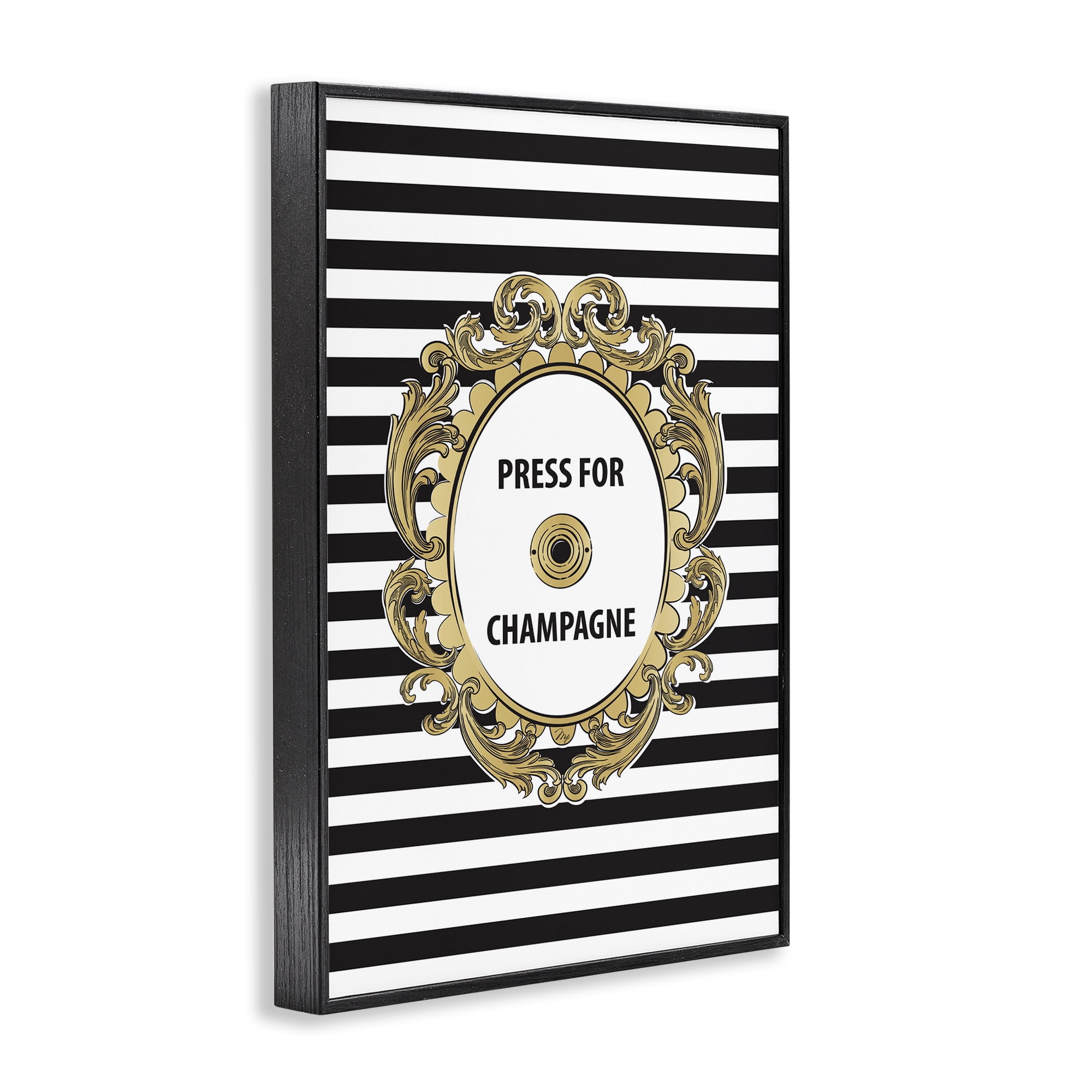Stupell Industries Press For Champagne Celebration Black Framed Giclee Art, design by Martina Pavlova