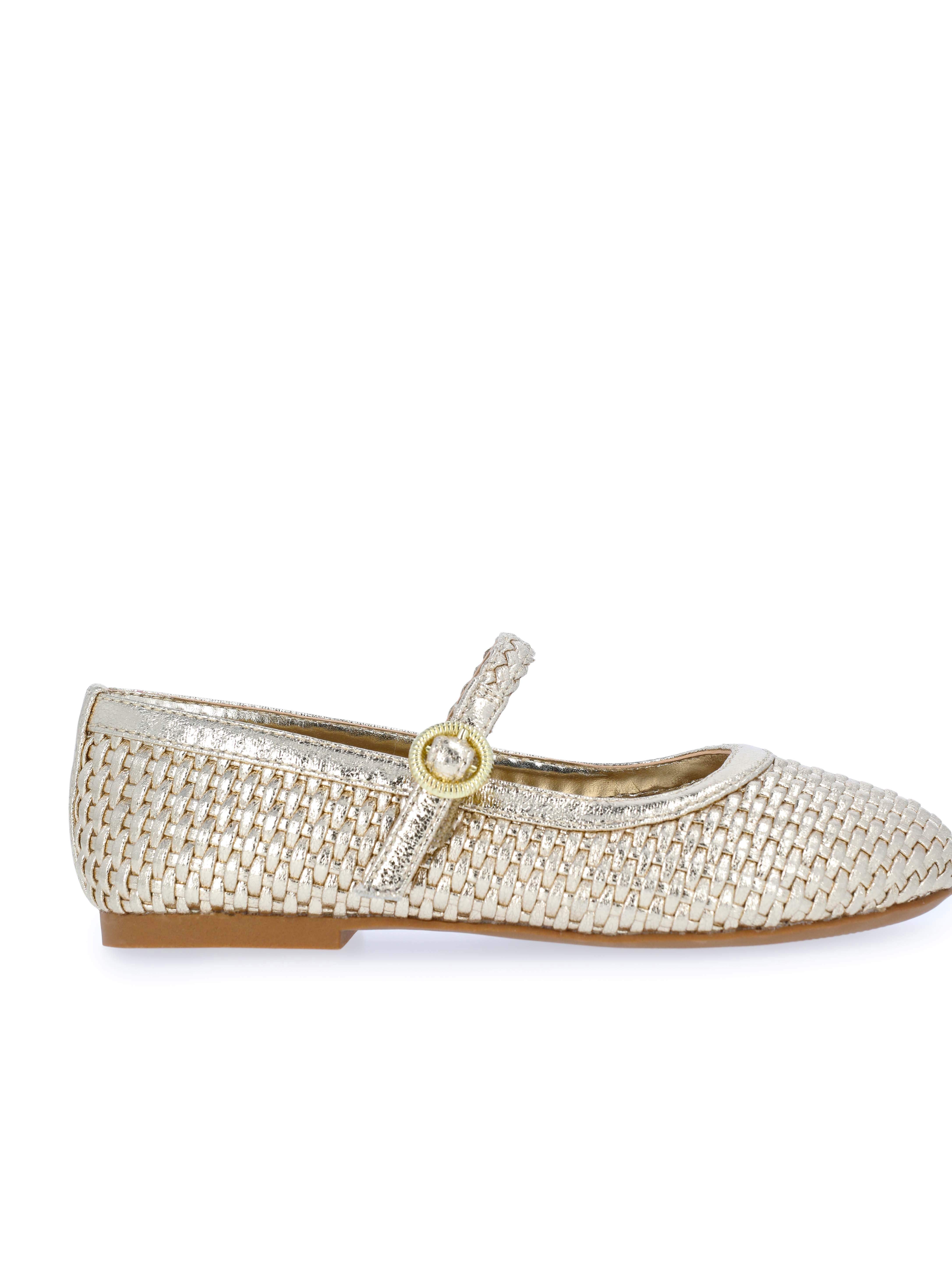 Wonder Nation Little and Big Girls' Woven Ballet Dress Shoes