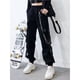 thumbnail image 3 of Pantalones de pierna negra con herramientas para mujer, estilo hip hop, modernos, rectos, holgados, estilo harén, para otoño e invierno, 3 of 6