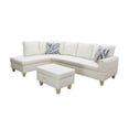 thumbnail image 3 of Hommoo Faux Leather 4-Seat Couch, L Shaped Sectional Couches and Sofas, Modern Living Room Furniture Sets Sectional Sofa Set, White(No Ottoman), 3 of 9