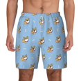 thumbnail image 2 of Goofa Corgi Dog Printed Men's Swim Trunks Board Shorts Quick Dry Mens Swimming Trunks with Compression Liner,Breathable Fit Hawaii Beach Shorts-Medium, 2 of 9