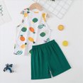 thumbnail image 4 of TOWED22 Toddler Baby Boy Summer Outfits 2pcs Sleeveless Tank Top Tee + Cute Cartoon Graphic Shorts Clothes Set(Green,2-3 Y), 4 of 4