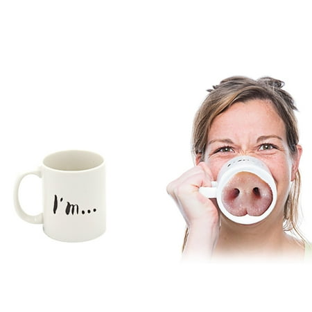 - Funny Miss Piggy Nose Mug Ceramic Coffee Tea Cup Donkey Pink Pig Nose Designed