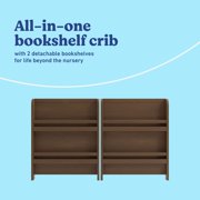 Graco Read-with-Me 4-in-1 Convertible Crib with Drawer and Removable Bookshelves, Hazelnut