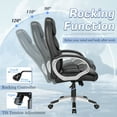 thumbnail image 6 of Lacoo Leather High Back Office Chair Ergonomic Executive Office Chair Swivel Computer Desk Chair Lumbar Support Soft Cushioned Padded Arms, Black, 6 of 7
